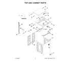 Maytag 3LMVWC415FW1 top and cabinet parts diagram
