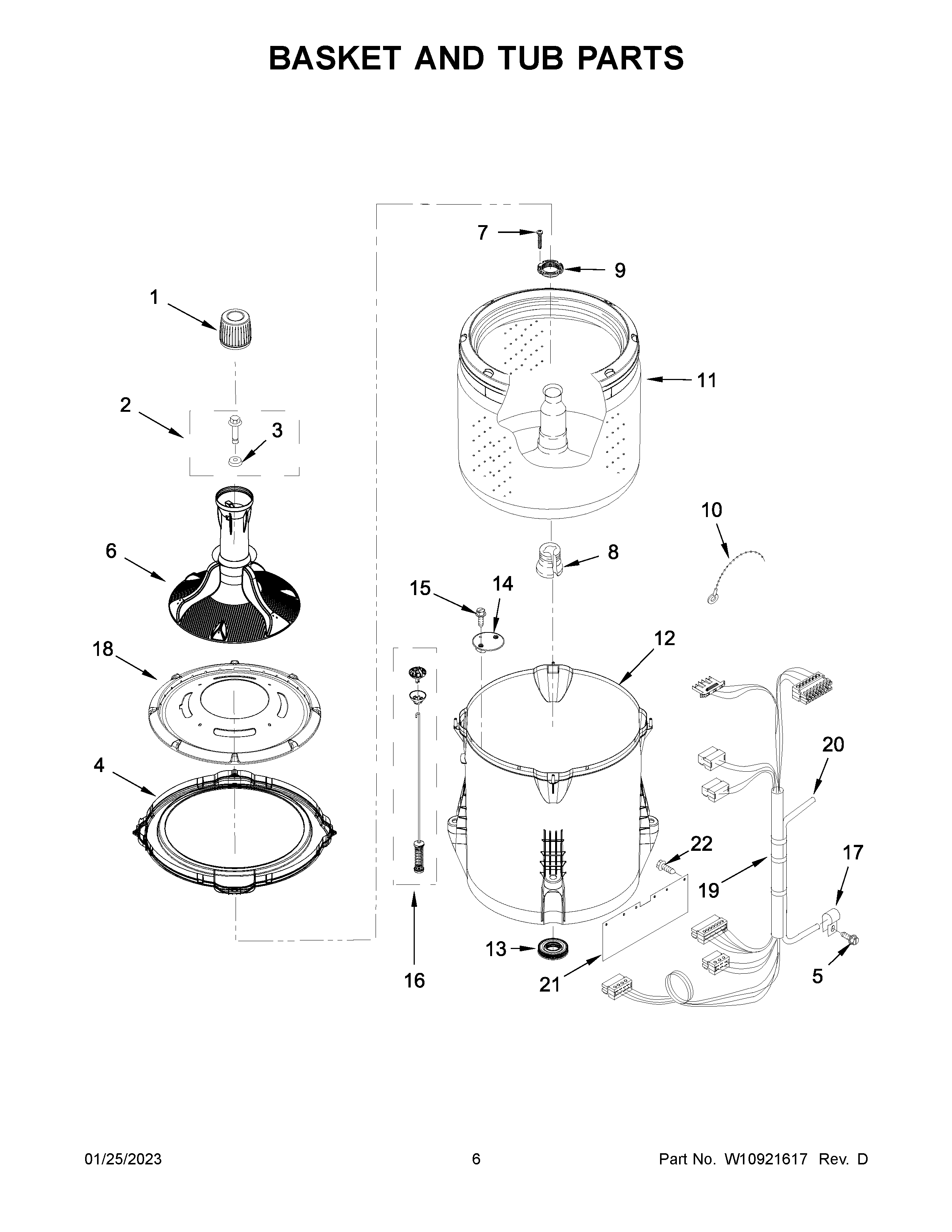 Basket and tub parts