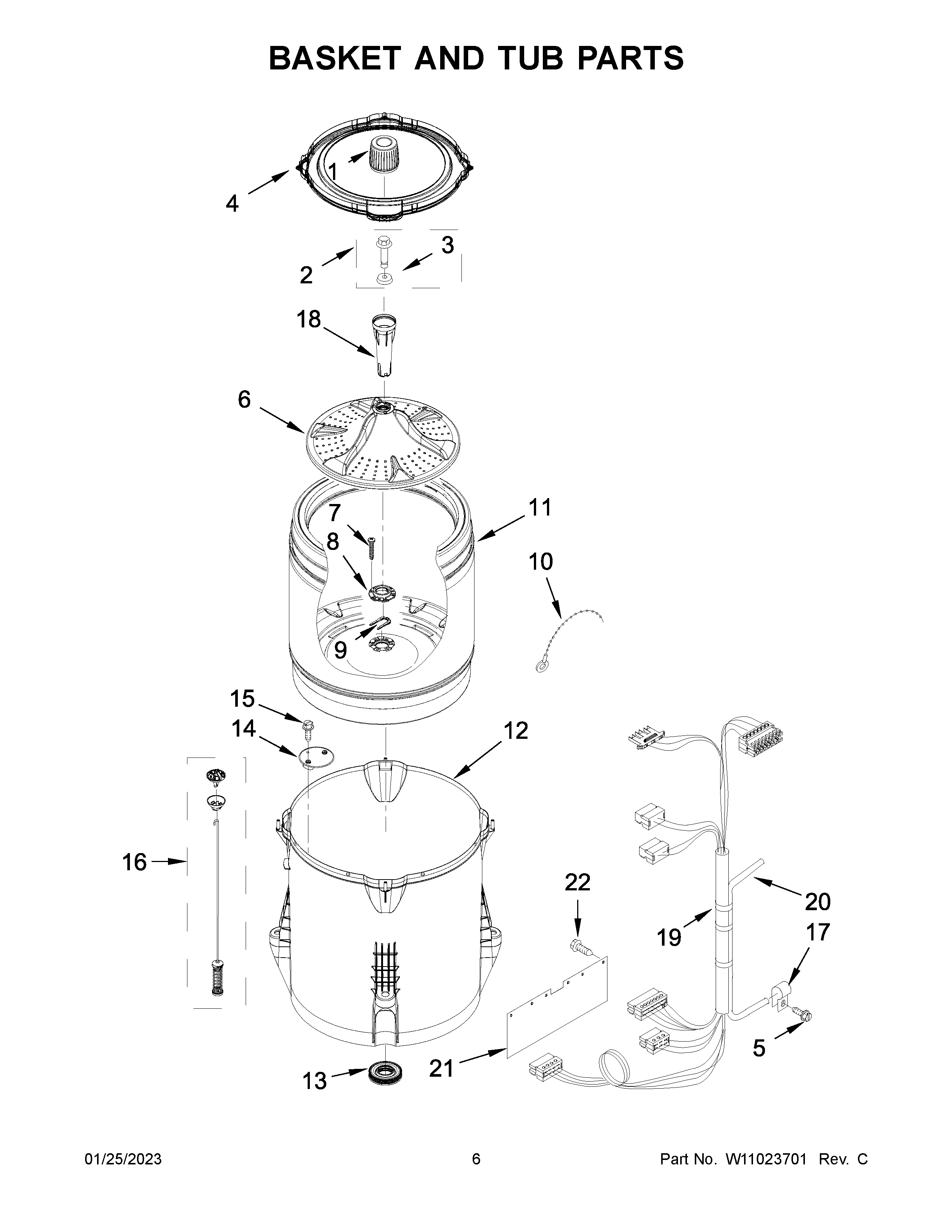 Basket and tub parts