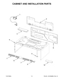 Cabinet and installation parts