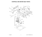 Whirlpool 4KWTW5900JW1 controls and water inlet parts diagram