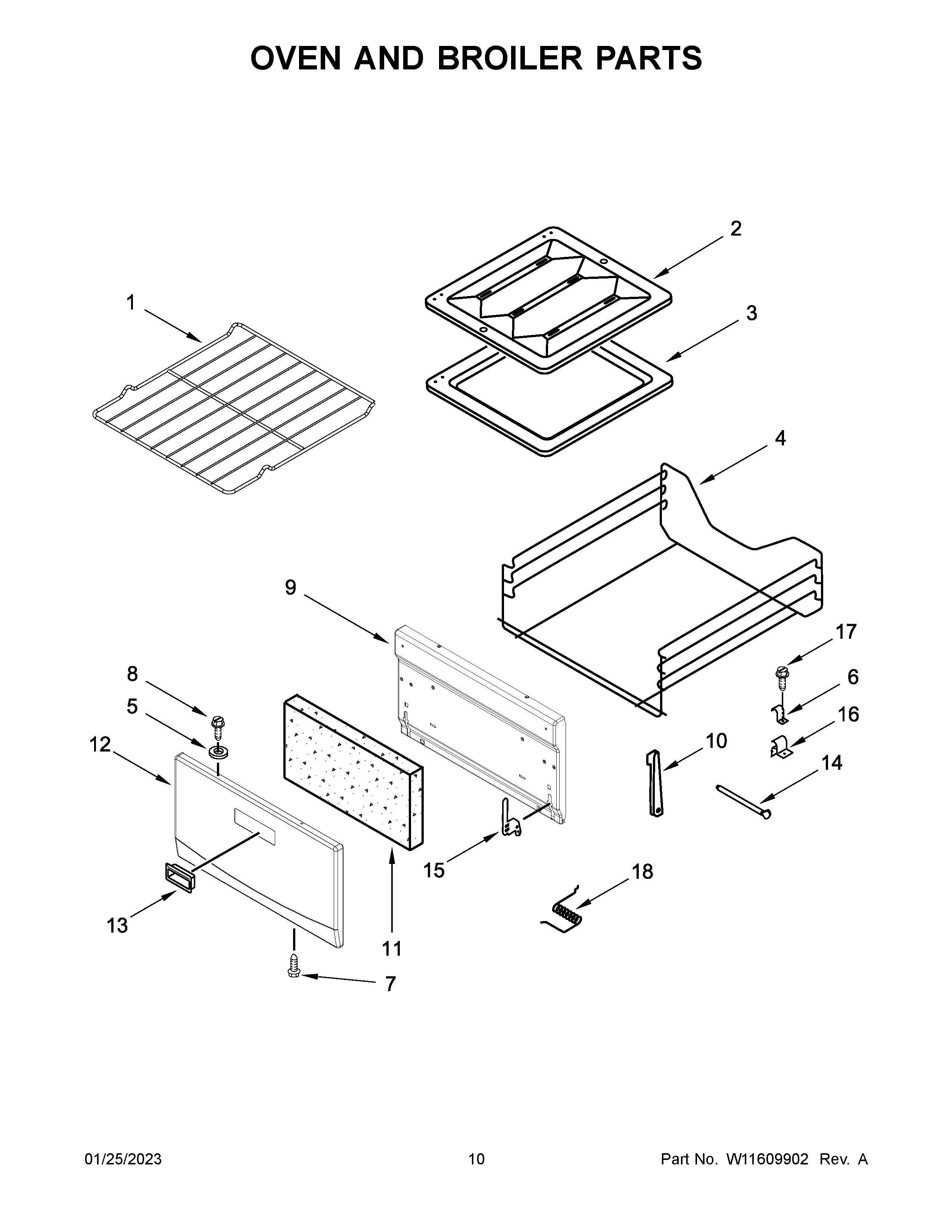 Oven and broiler parts