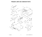KitchenAid KRFC300EBS07 freezer liner and icemaker parts diagram