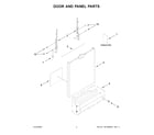 Whirlpool WDF340PAMT0 door and panel parts diagram