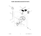 Whirlpool WDF340PAMB0 pump, washarm and motor parts diagram
