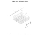 Whirlpool WDF340PAMW0 upper rack and track parts diagram