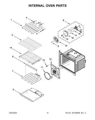 Internal oven parts