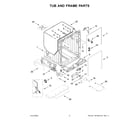 KitchenAid KDFE204KBS1 tub and frame parts diagram