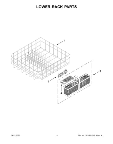 Lower rack parts