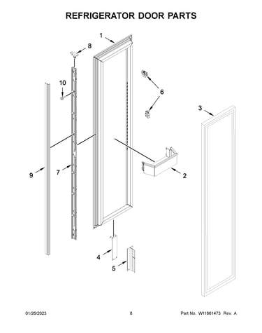 Refrigerator door parts