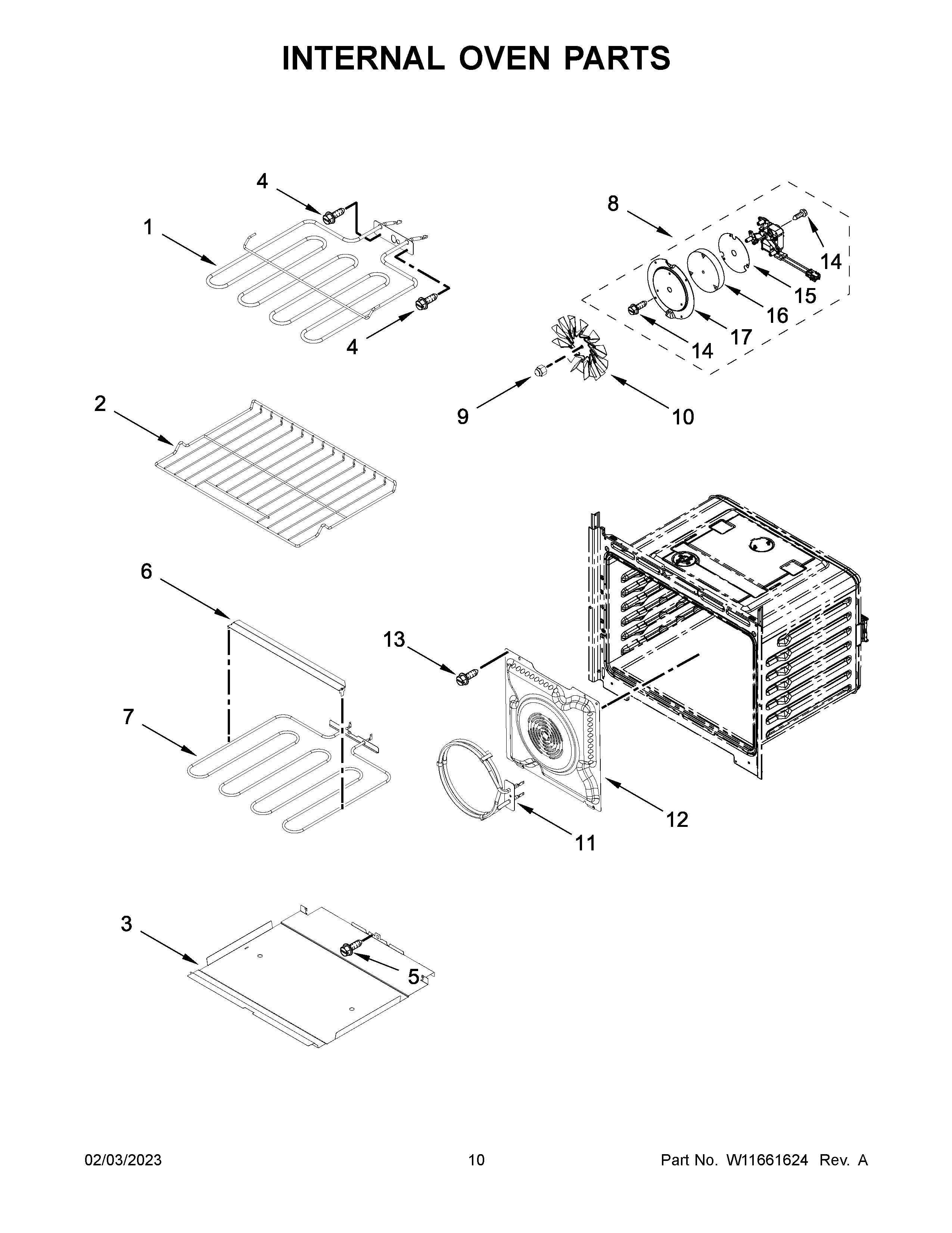 Internal oven parts