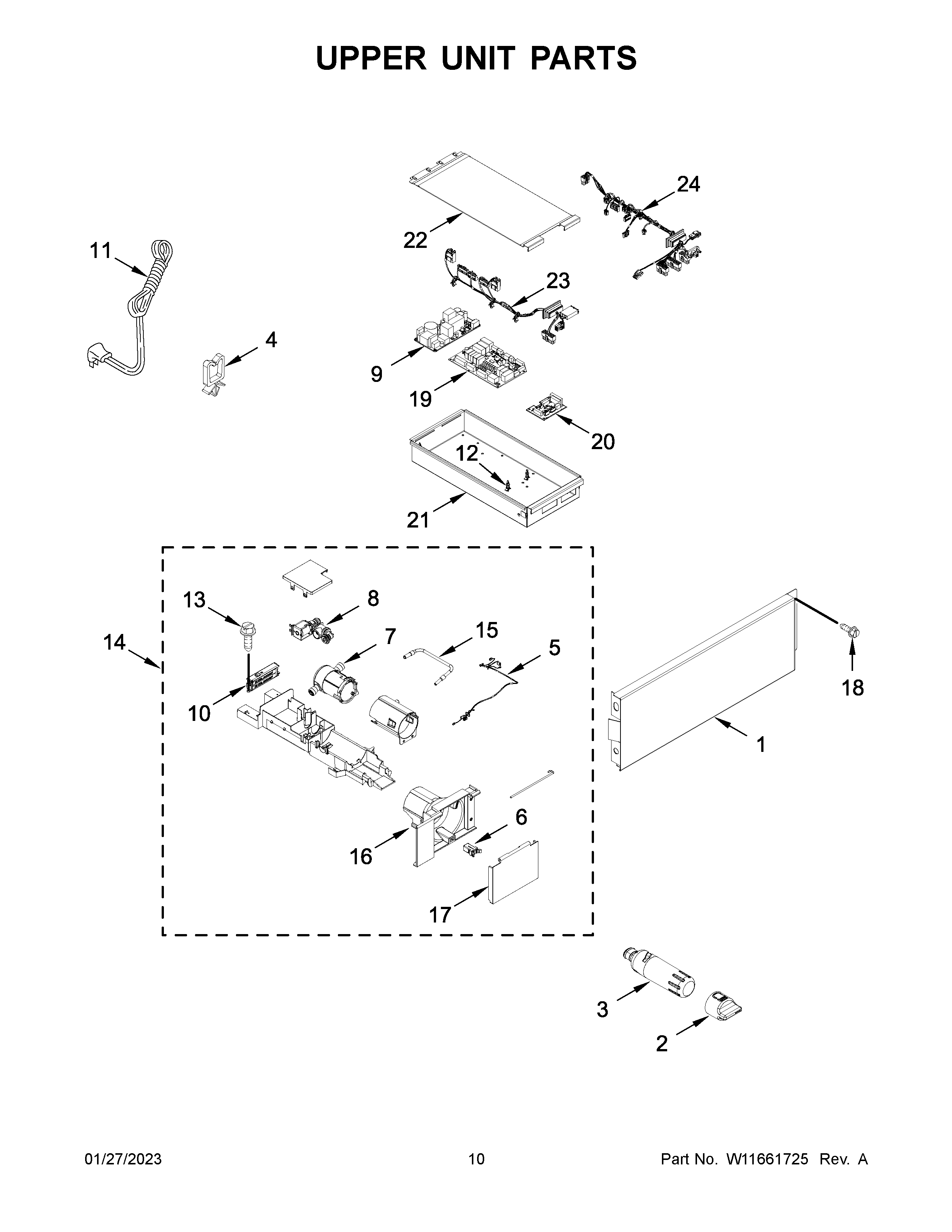 Upper unit parts