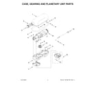 KitchenAid 5KSM55SXXWWH0 case, gearing and planetary unit parts diagram