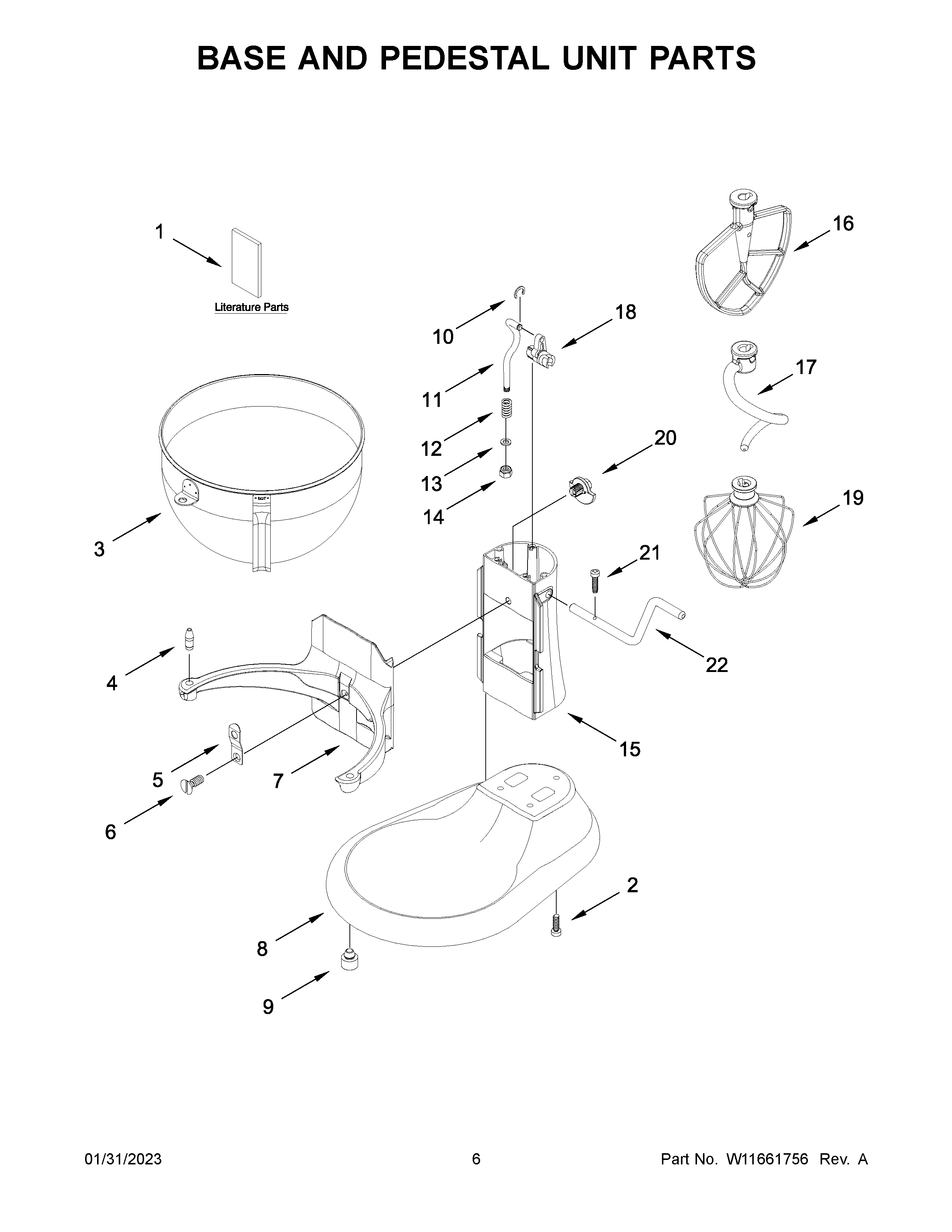 Base and pedestal unit parts
