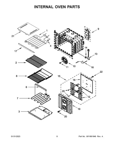 Internal oven parts
