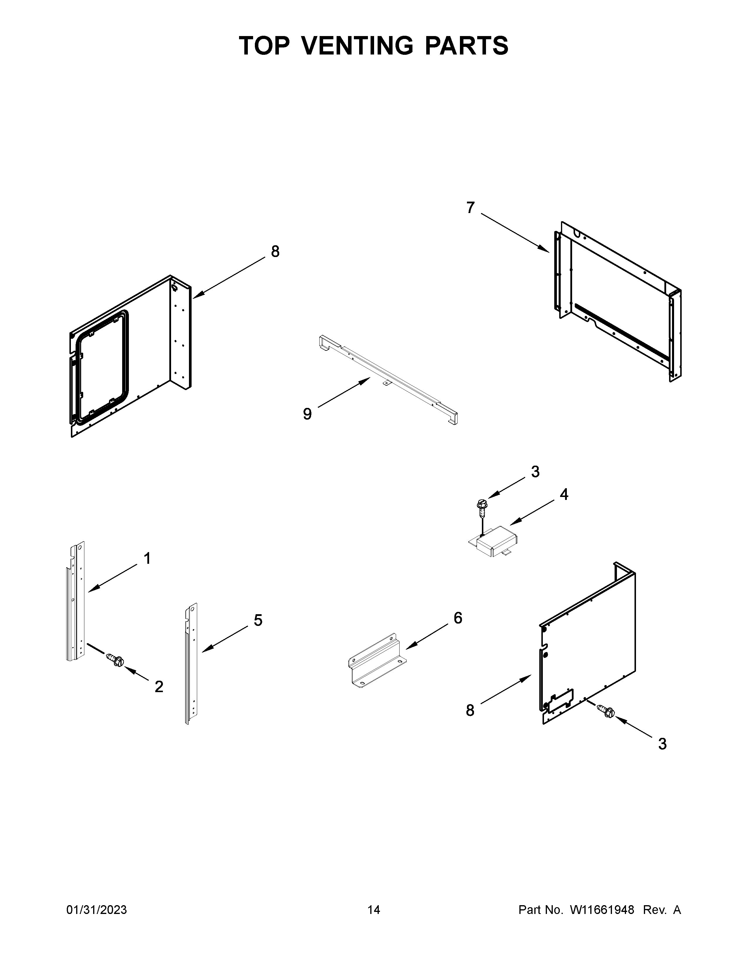 Top venting parts