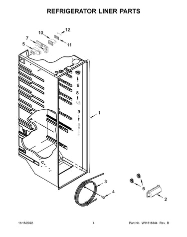 Refrigerator liner parts