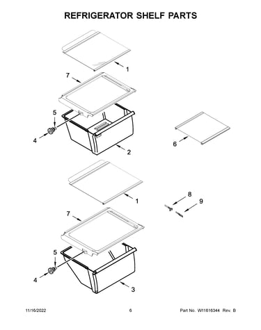 Refrigerator shelf parts