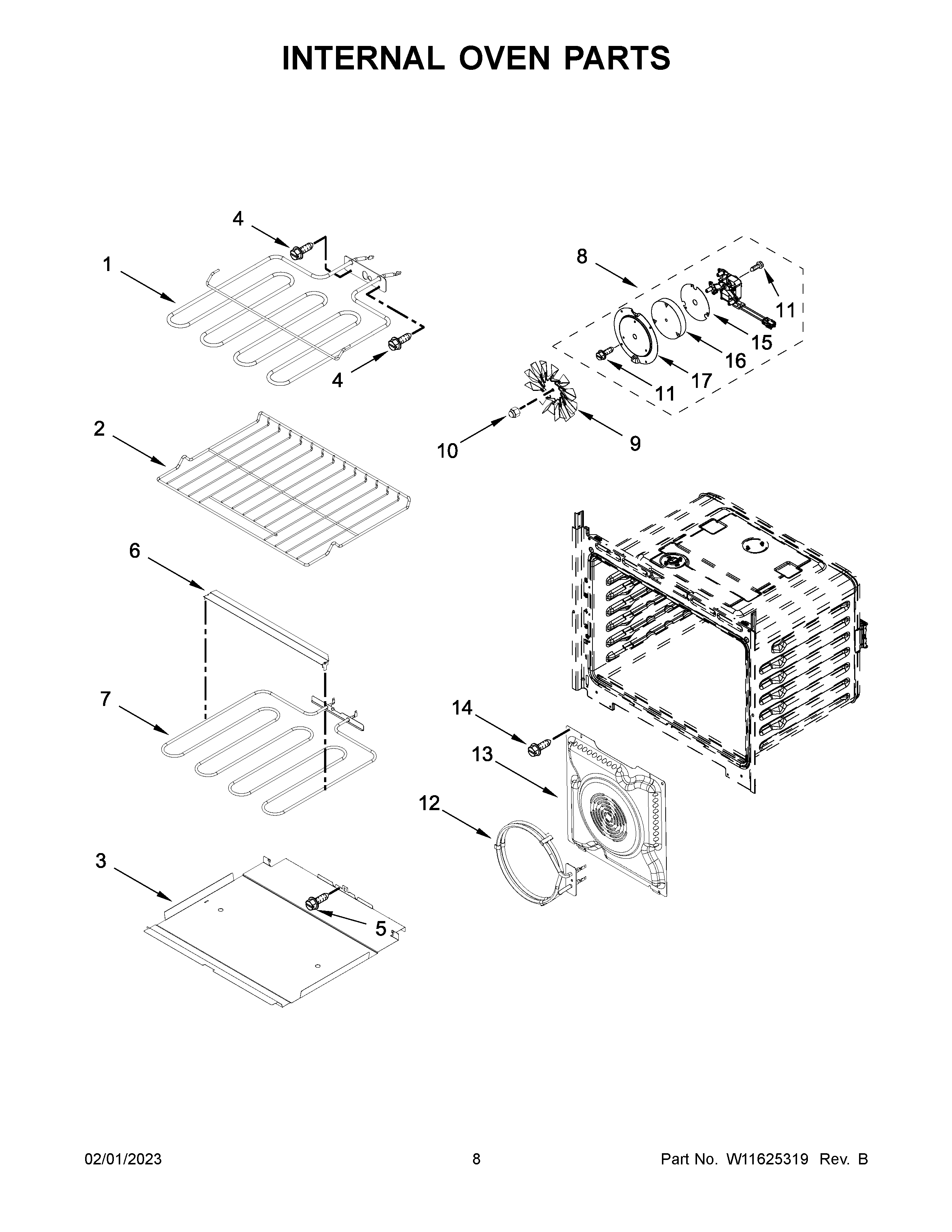 Internal oven parts