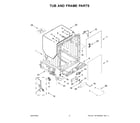 Maytag MDB4949SKB1 tub and frame parts diagram