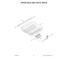 Maytag MDB4949SKW1 upper rack and track parts diagram