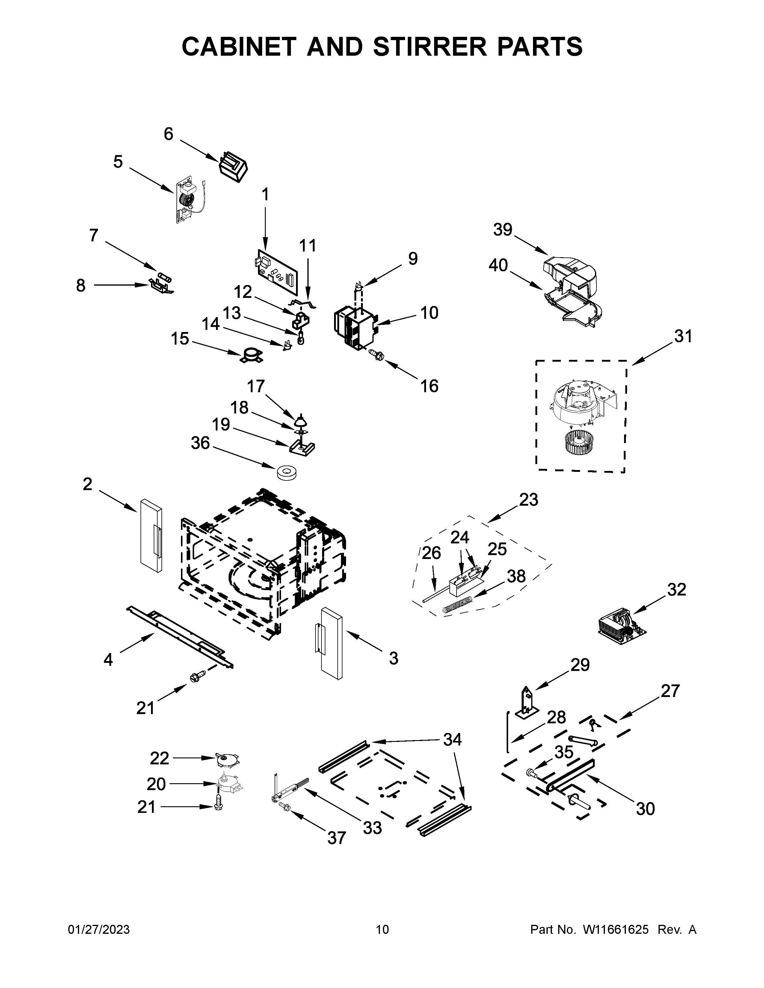 CABINET AND STIRRER PARTS