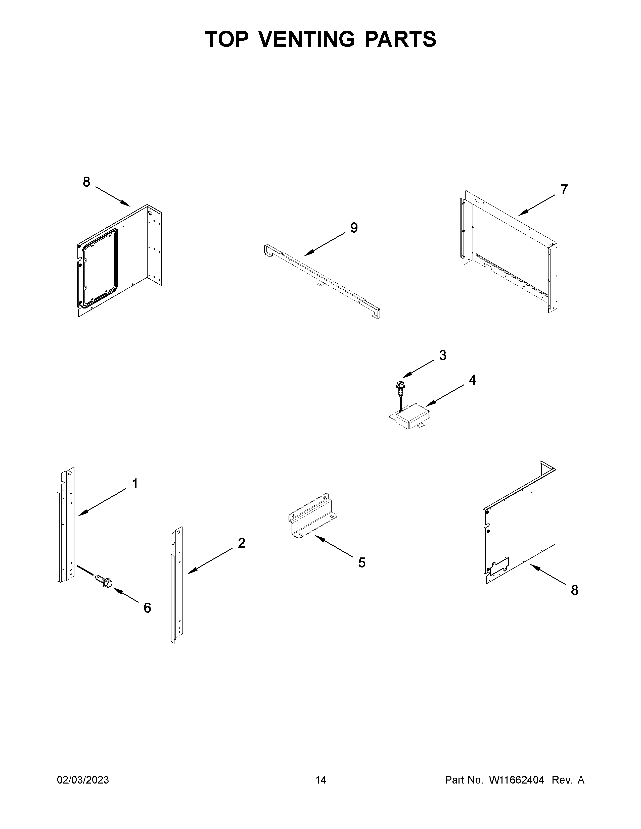 Top venting parts