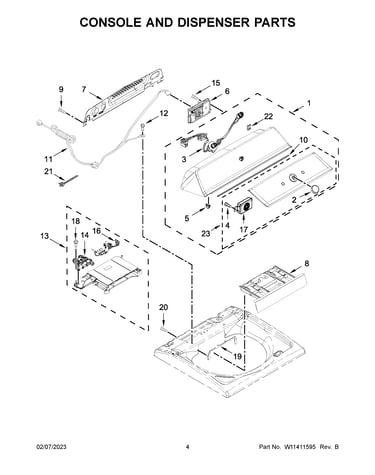 Console and dispenser parts