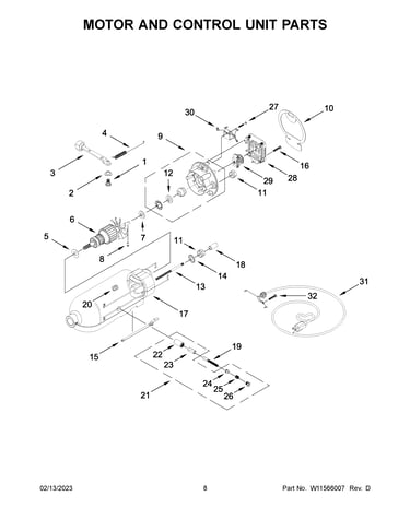 Motor and control unit parts