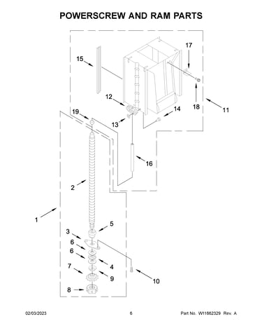 Powerscrew and ram parts