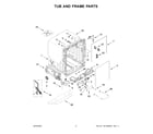 Whirlpool BLB14GRANA2 tub and frame parts diagram