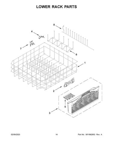 Lower rack parts