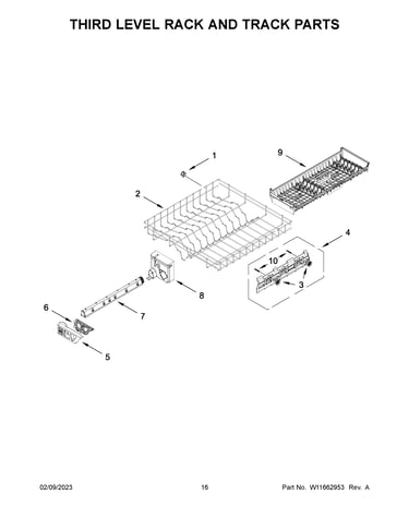 Third level rack and track parts