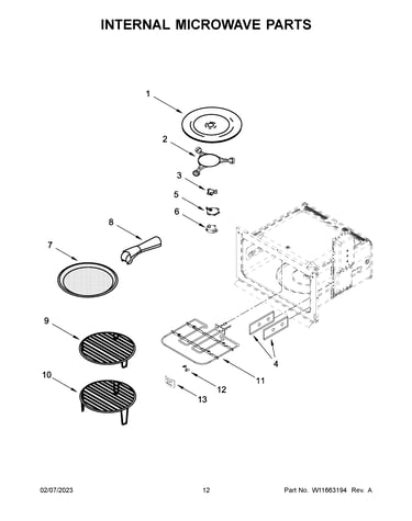 Internal microwave parts