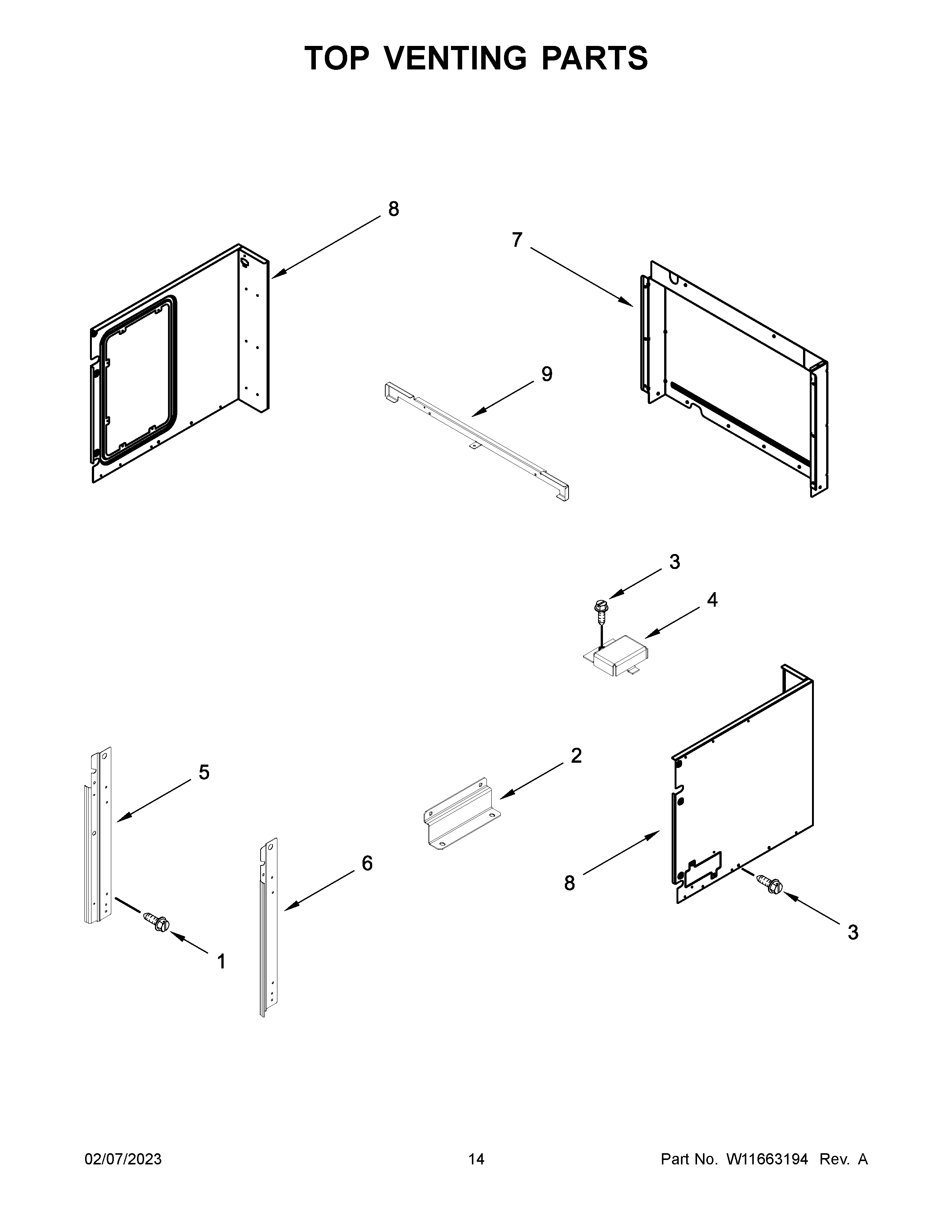 Top venting parts