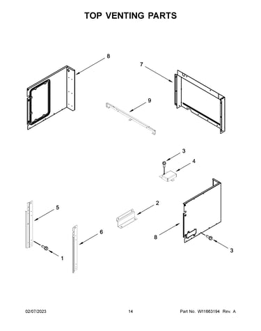 Top venting parts