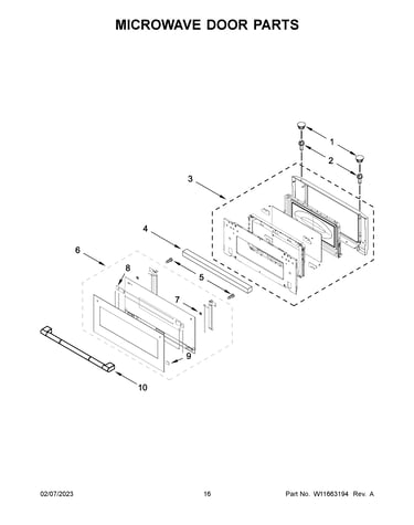 Microwave door parts