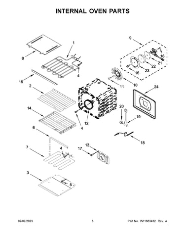 Internal oven parts