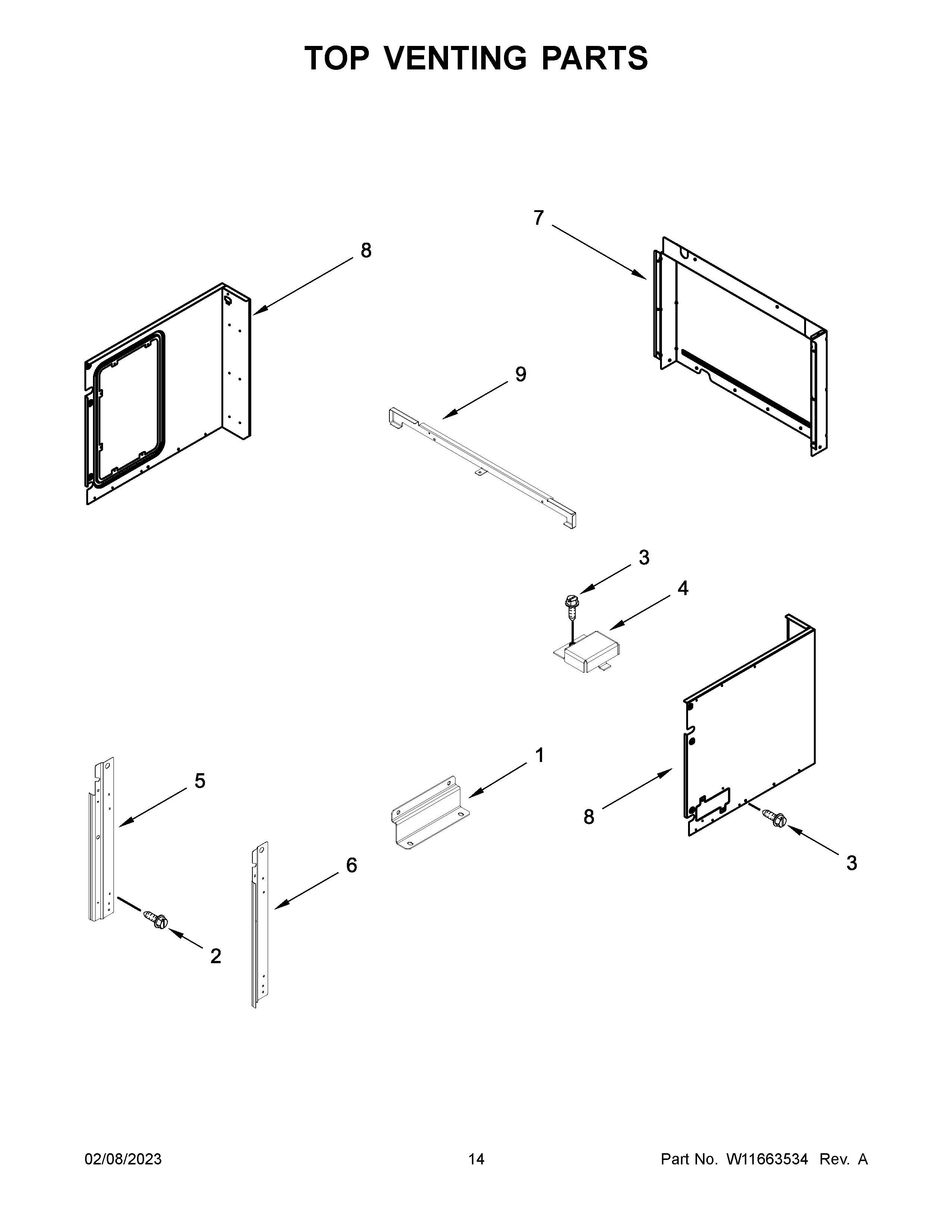 Top venting parts