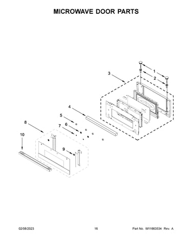 Microwave door parts