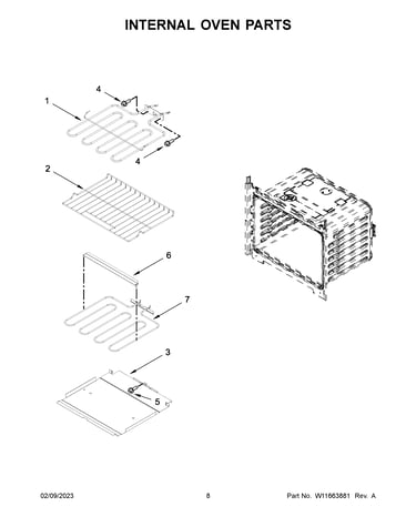 Internal oven parts