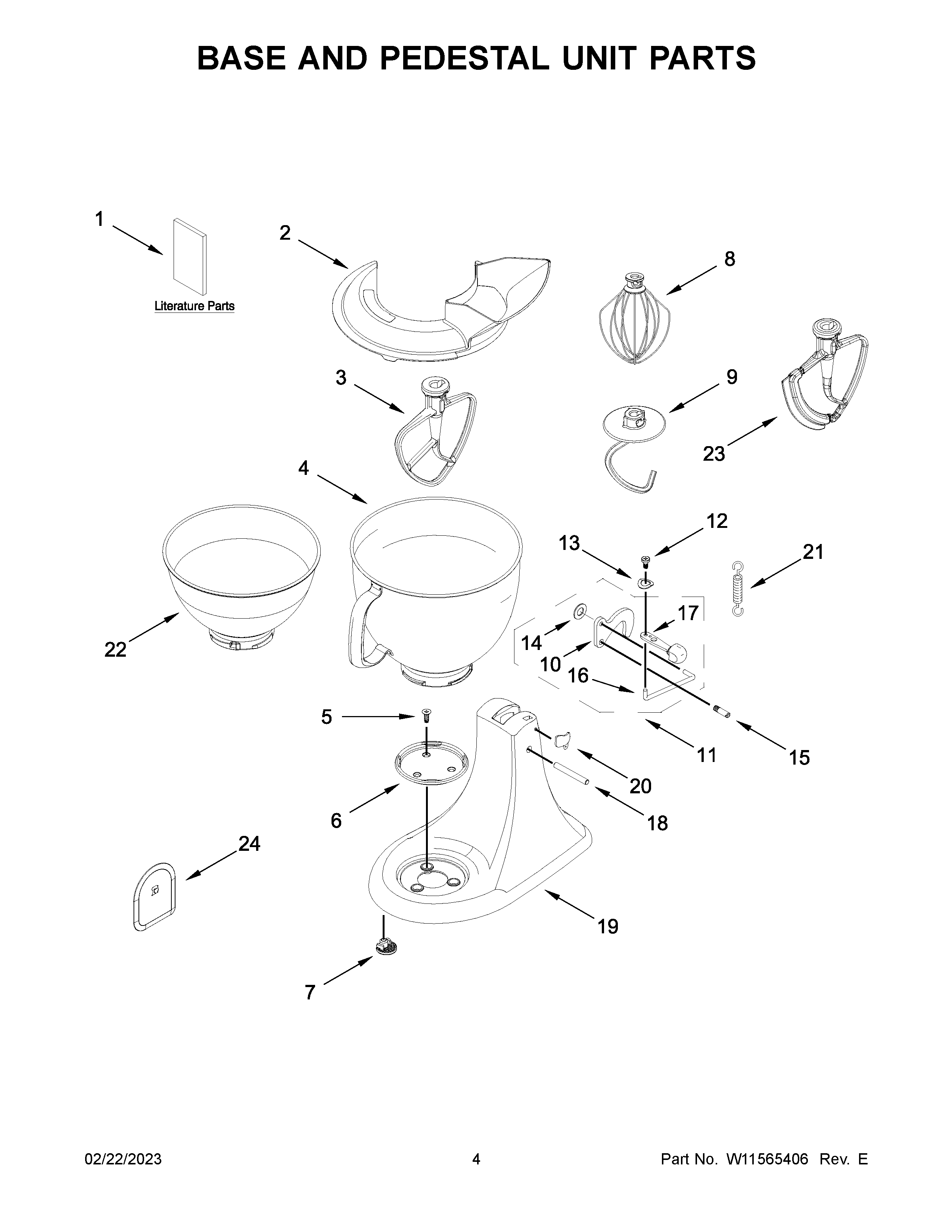 BASE AND PEDESTAL UNIT PARTS