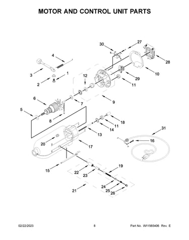 Motor and control unit parts
