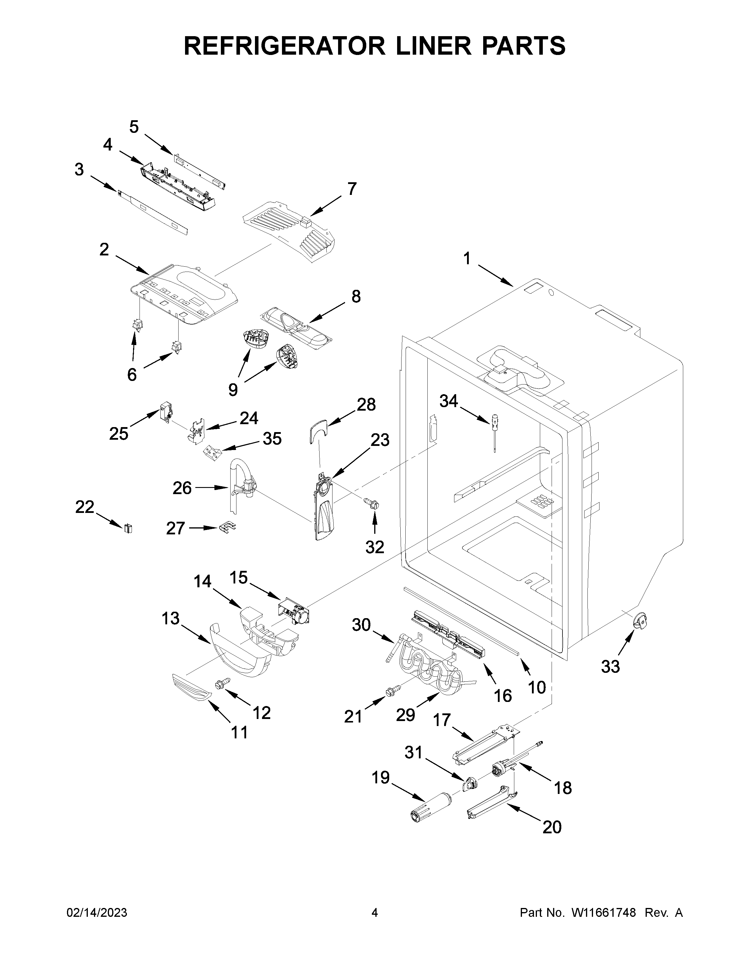 REFRIGERATOR LINER PARTS