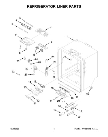 Refrigerator liner parts