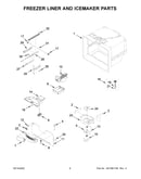 Freezer liner and icemaker parts