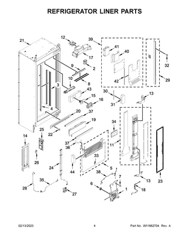 Refrigerator liner parts