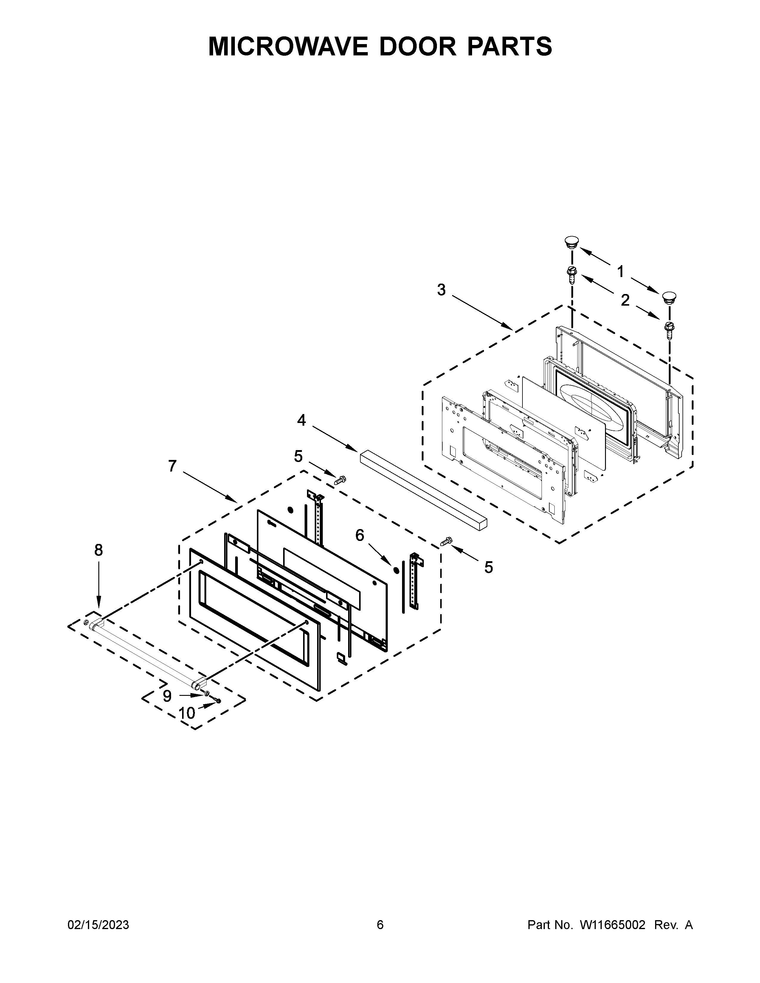 Microwave door parts
