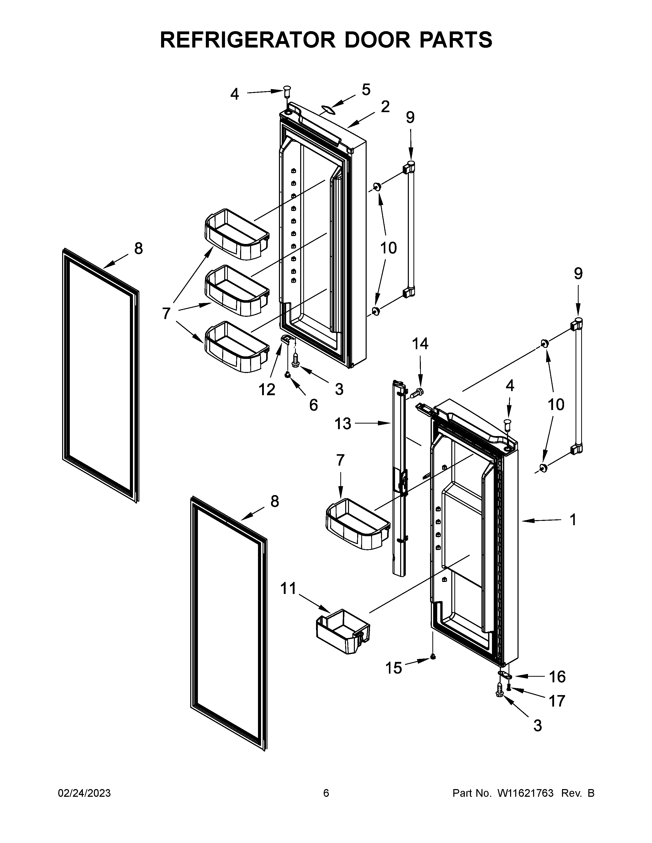 Refrigerator door parts