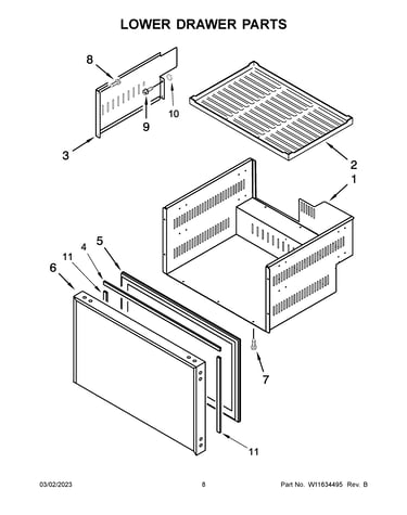 Lower drawer parts